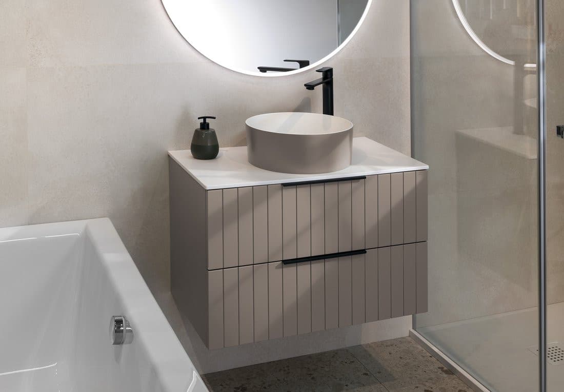 THIN umywalka nablatowa Ø38 cm, agila/biały mat