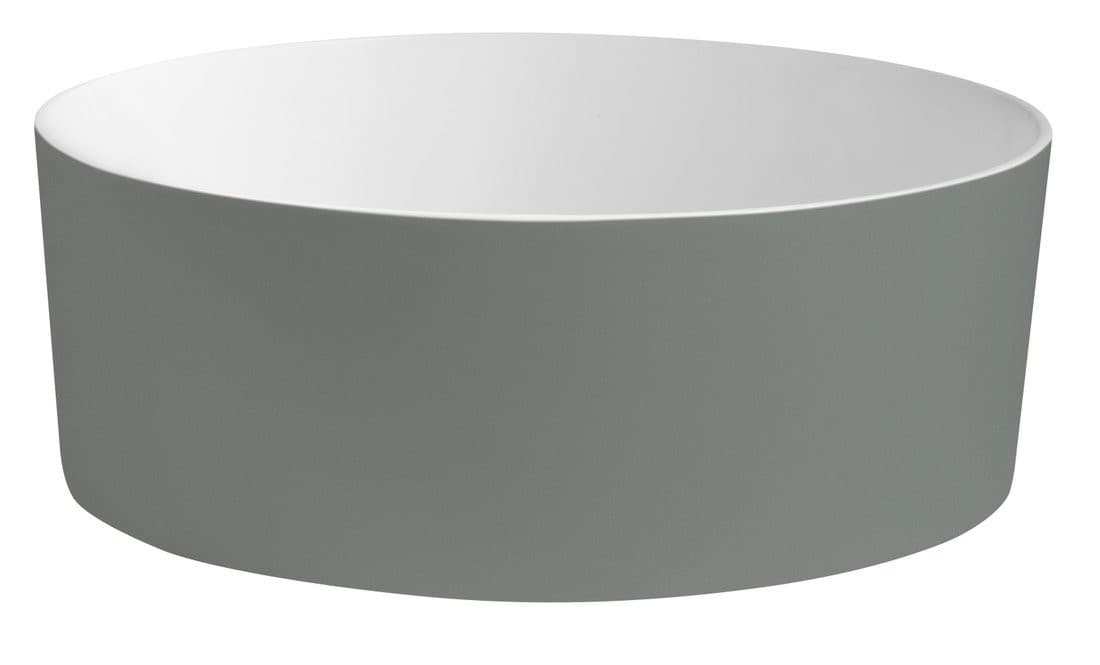 THIN umywalka nablatowa Ø38 cm, verde/biały mat