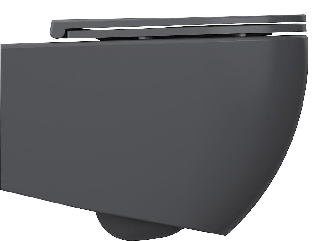 INFINITY miska WC wisząca, Rimless, 36,5x53cm, antracyt