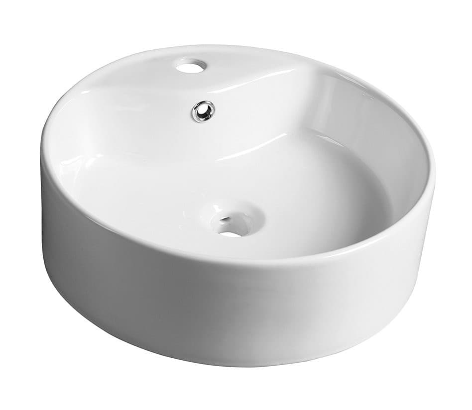 YAKARTA umywalka ceramiczna nablatowa Ø 46 cm, biała