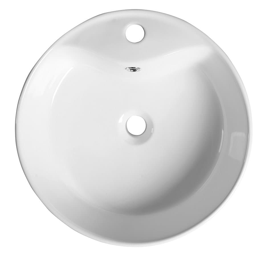 YAKARTA umywalka ceramiczna nablatowa Ø 46 cm, biała