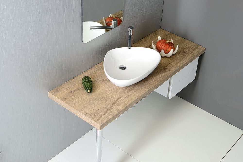 TERUEL umywalka ceramiczna nablatowa 59x39 cm, biała