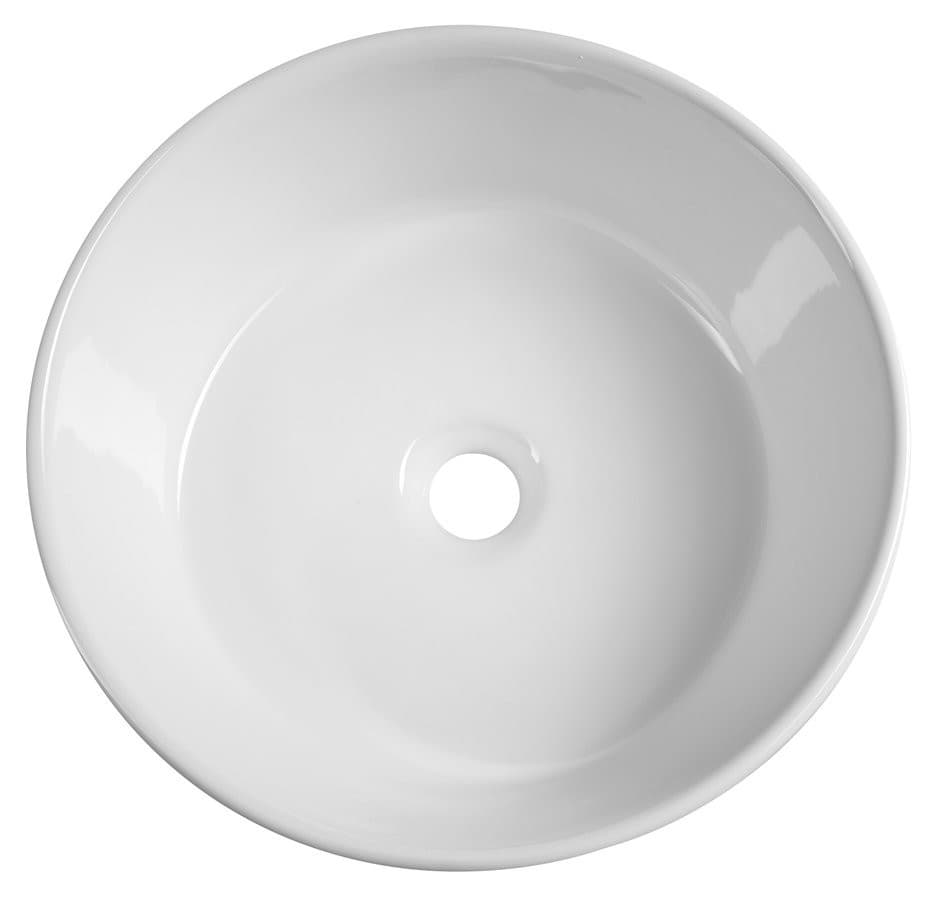 Umywalka ceramiczna nablatowa, średnica 40cm, biały