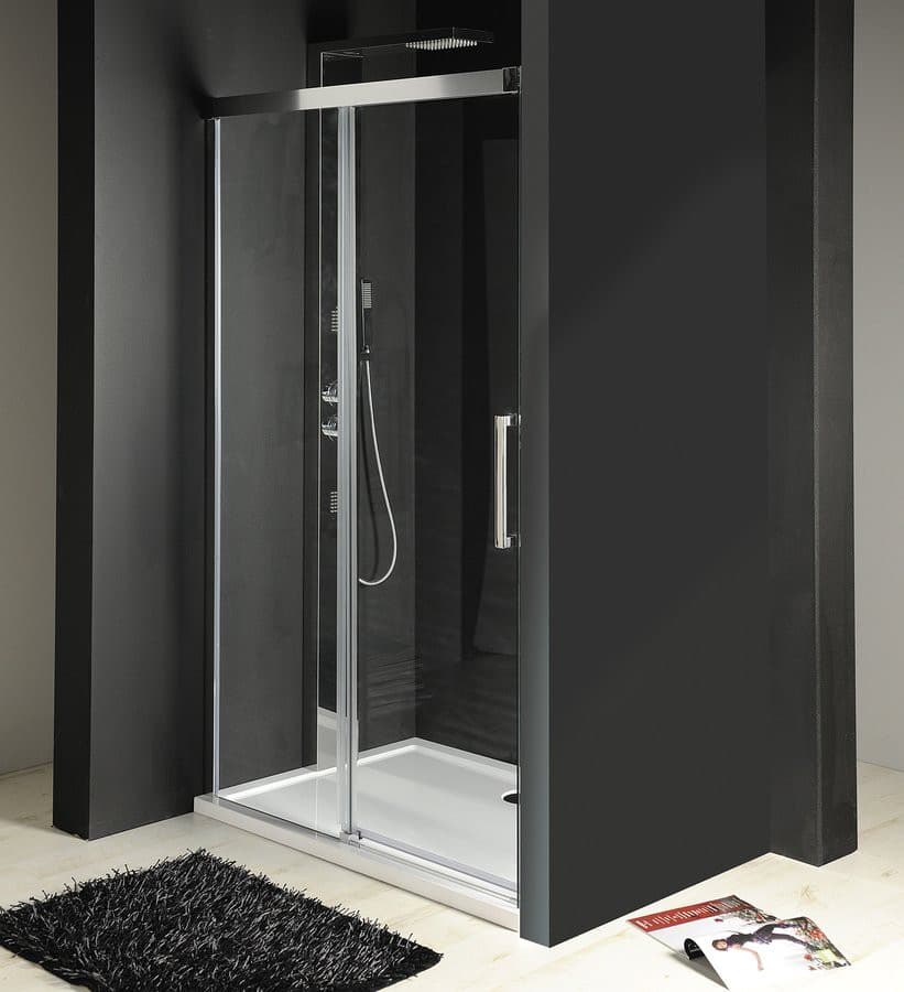 FONDURA drzwi prysznicowe przesuwne 1100mm, szkło czyste