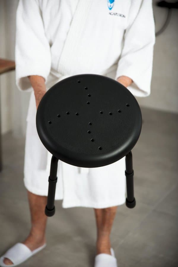 HANDICAP taboret łazienkowy, średnica 45cm, czarny