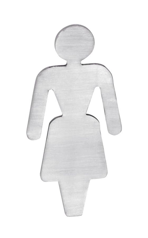 Tabliczka toaleta damska 80x35x2mm, stal nierdzewna mat