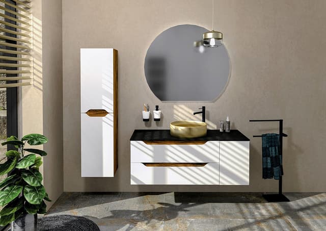 PREMIO blat kompaktowy HPL 120,7x1,2x48,8cm, czarny mat