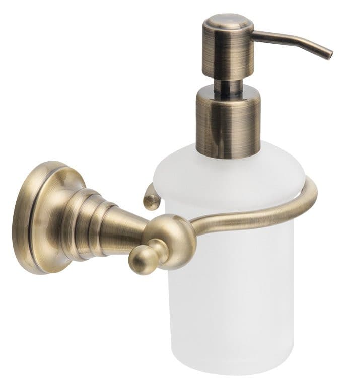 DIAMOND dozownik mydła 200ml, szkło mleczne, brąz