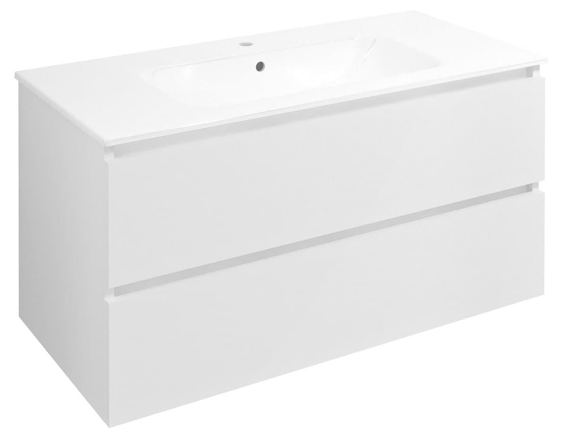 EZARA szafka pod umywalkę 99,8x52x46cm, biały połysk