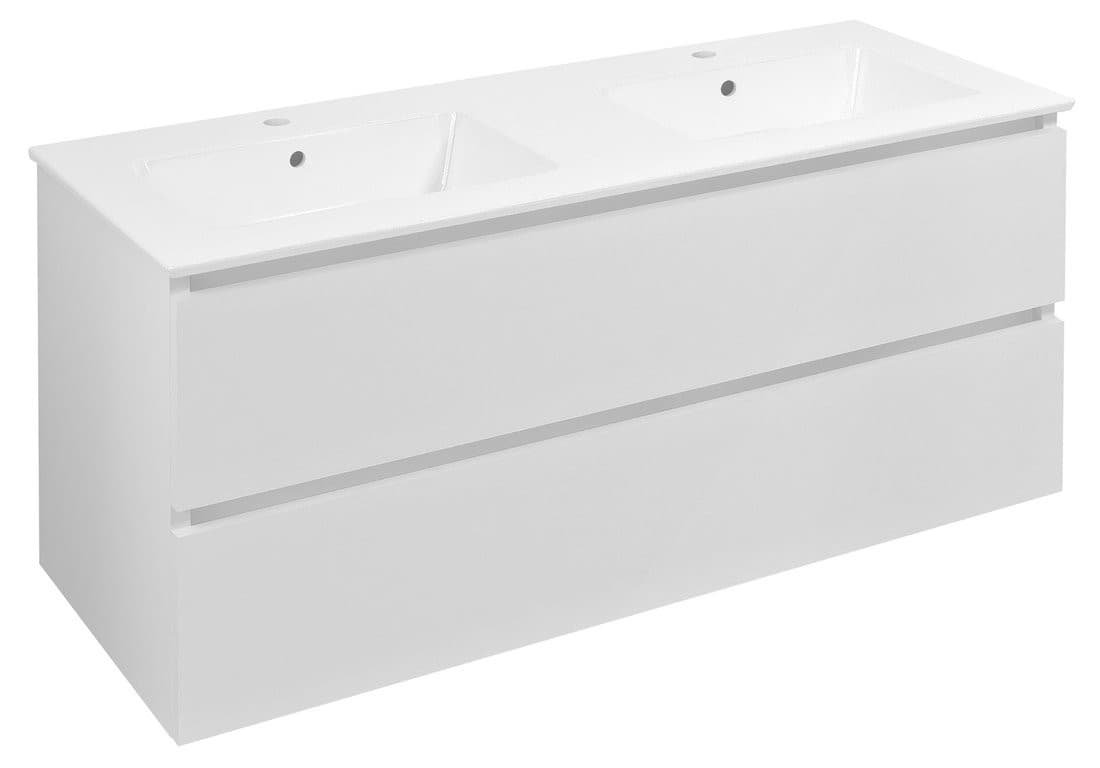 EZARA szafka pod umywalkę 120x55x46cm, biały połysk
