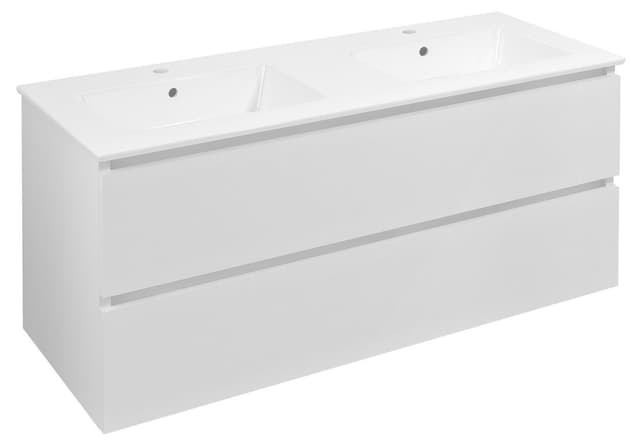 EZARA szafka pod umywalkę 120x55x46cm, biały połysk