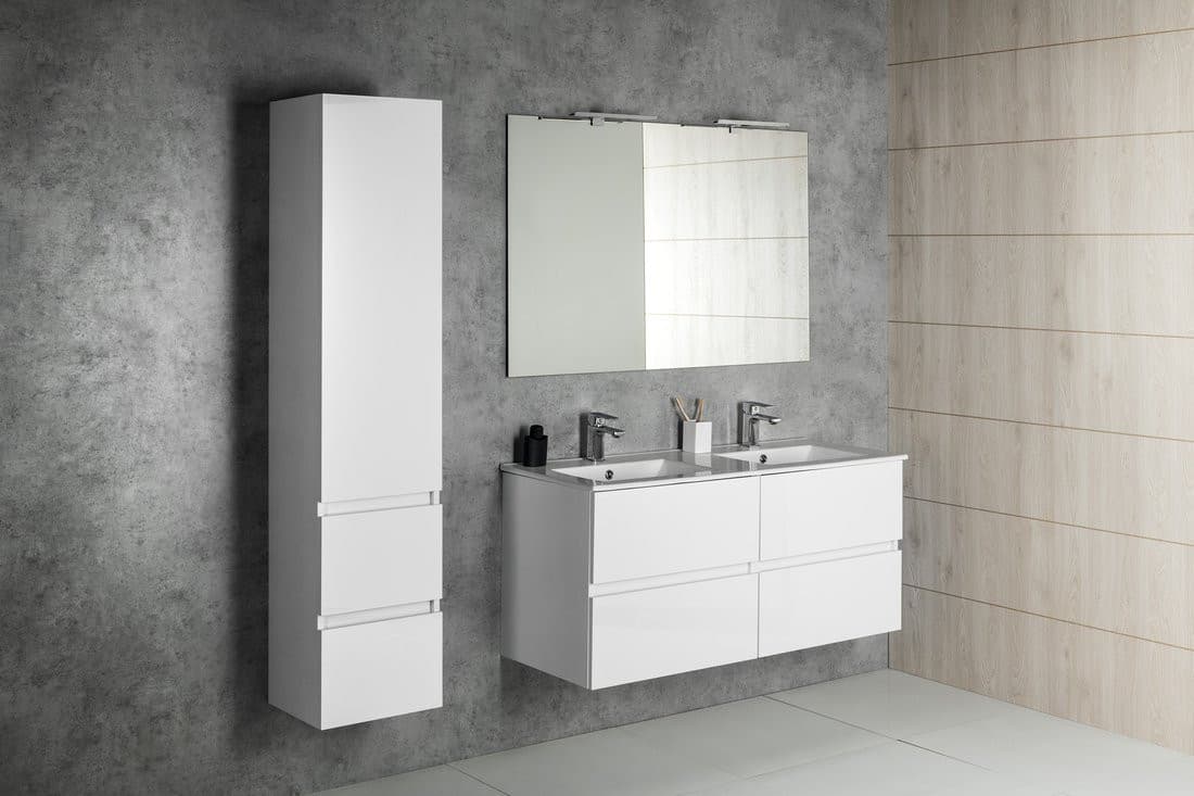SLIM podwójna umywalka meblowa 120x46,5cm, biały