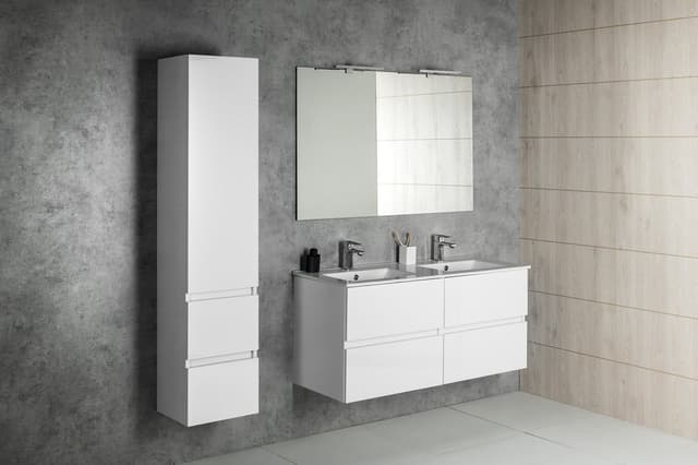 SLIM podwójna umywalka meblowa 120x46,5cm, biały