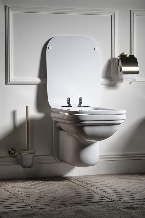 WALDORF deska WC, Soft Close, biała/chrom