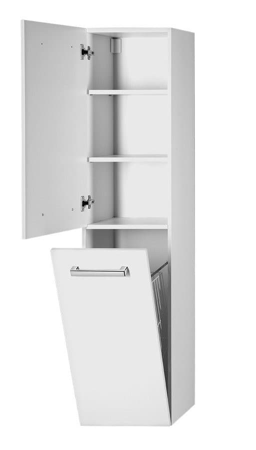 VEGA szafka wysoka z koszem, 40x150x31cm, biały