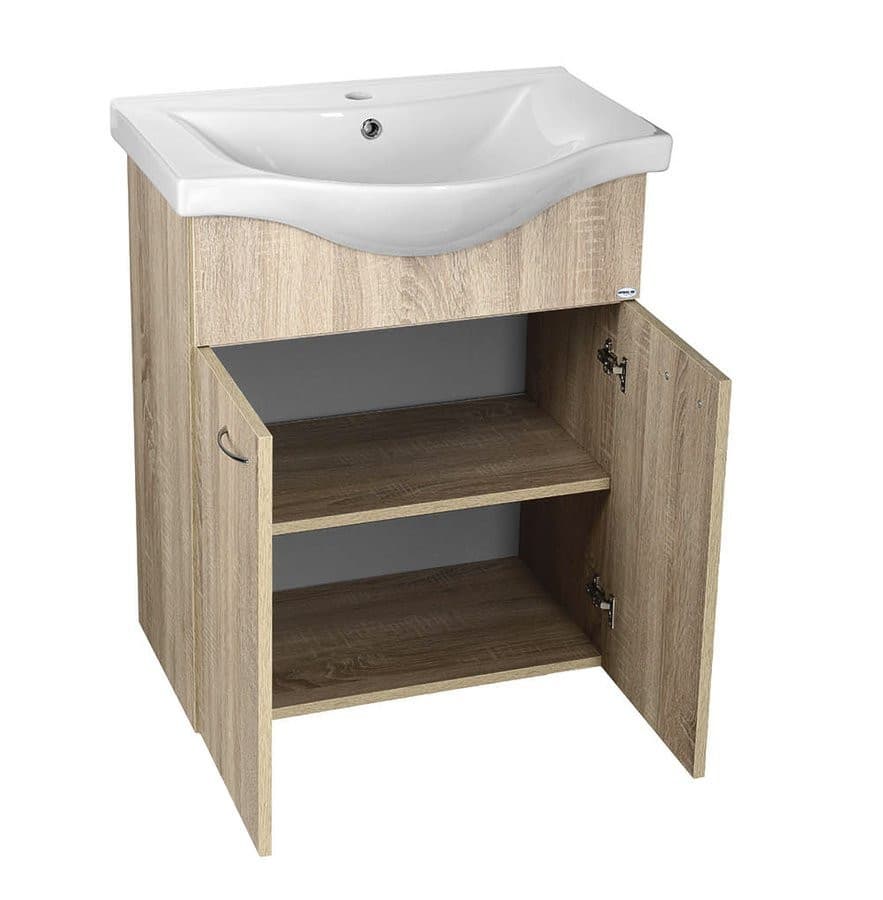 KERAMIA FRESH szafka umywalkowa 60,6x74x34cm, dub platin