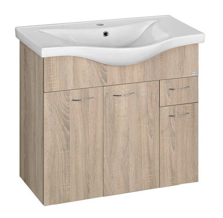 KERAMIA FRESH szafka umywalkowa 74,5x74x34,7cm, dąb platin