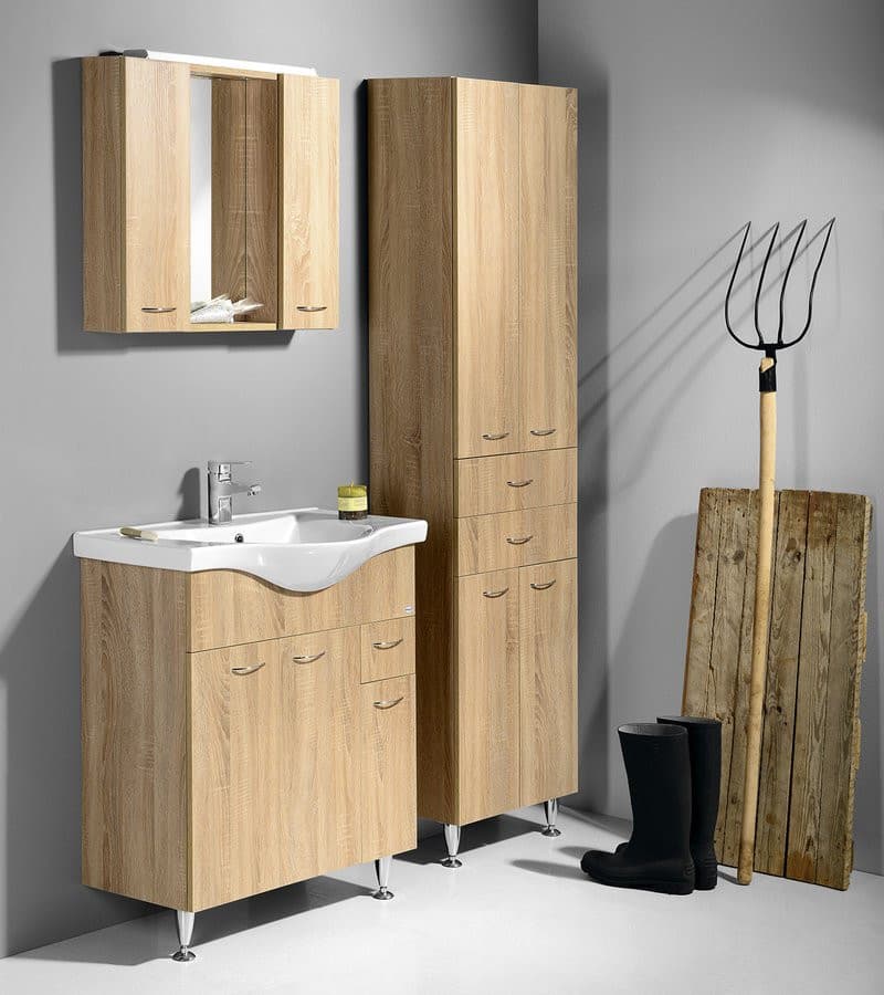 KERAMIA FRESH szafka umywalkowa 74,5x74x34,7cm, dąb platin