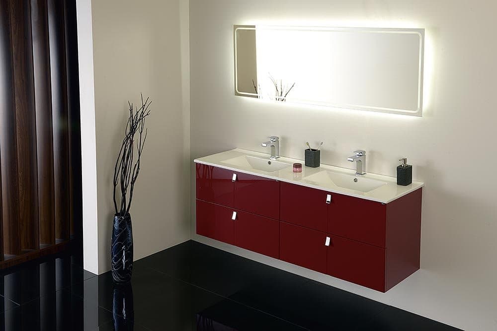 MITRA szafka umywalkowa 121,5x55x46cm, bordo