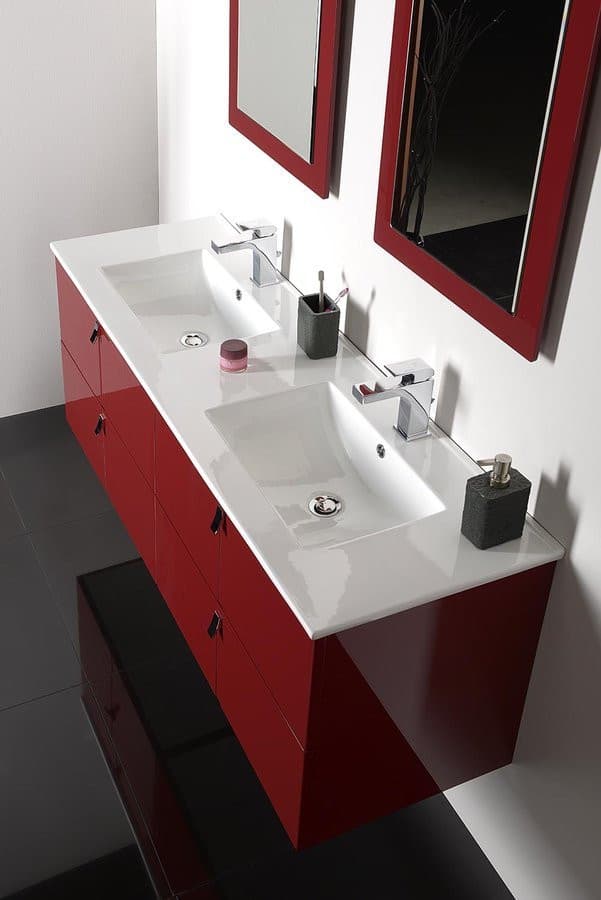 MITRA szafka umywalkowa 121,5x55x46cm, bordo