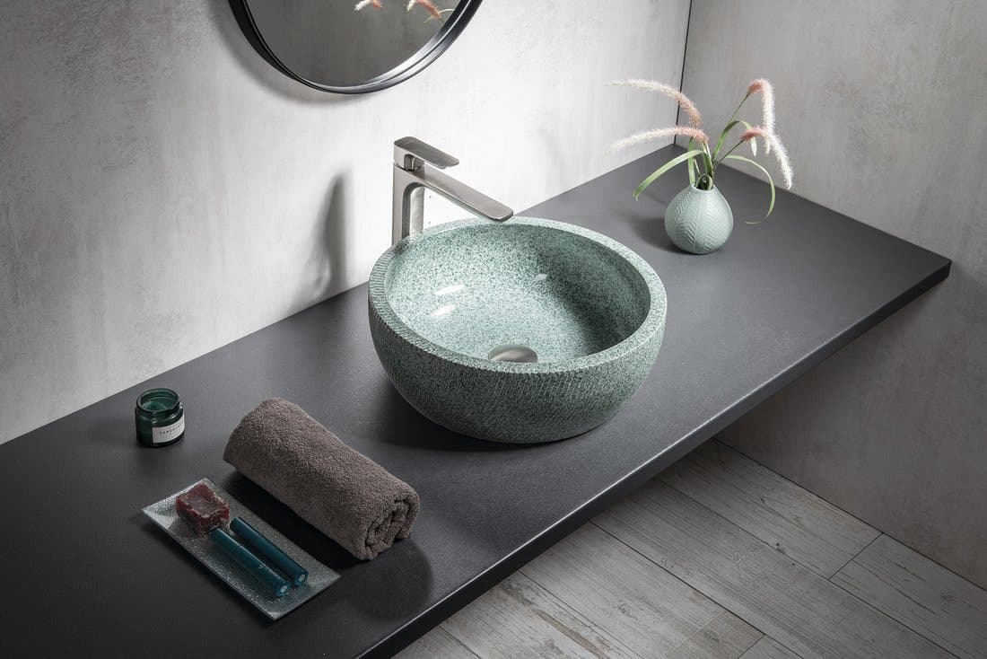 PRIORI umywalka ceramiczna nablatowa Ø 42 cm, zielony