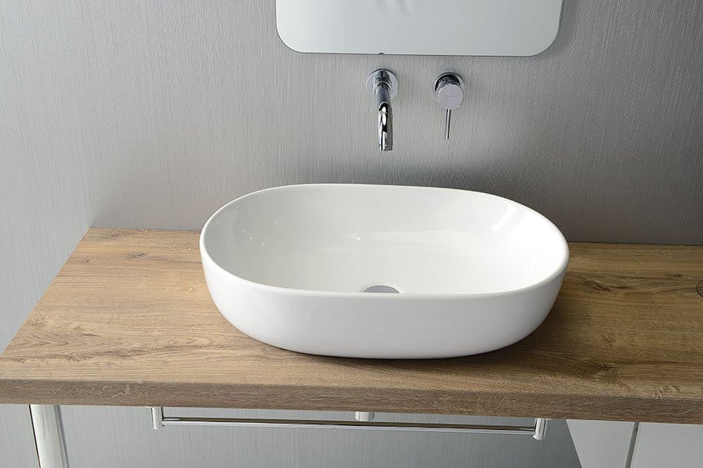 CALEO umywalka ceramiczna nablatowa 60x42cm, biały