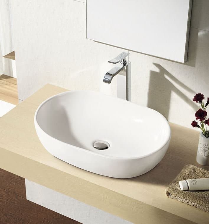 CALEO umywalka ceramiczna nablatowa 60x42cm, biały