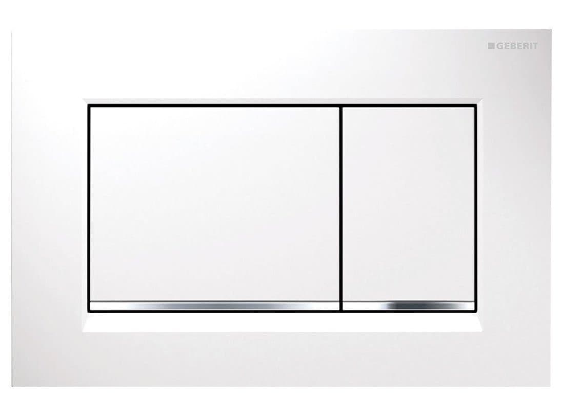 GEBERIT SIGMA30 przycisk spłukujący, biały połysk/chrom