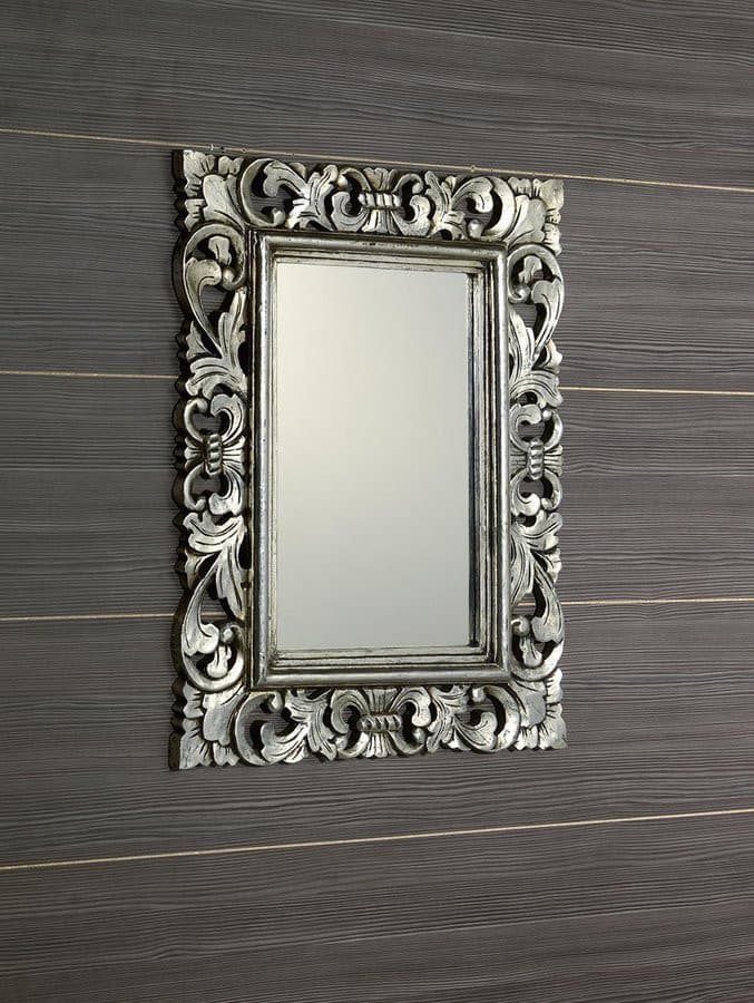 SAMBLUNG Lustro w ramie, 60x80cm, srebro