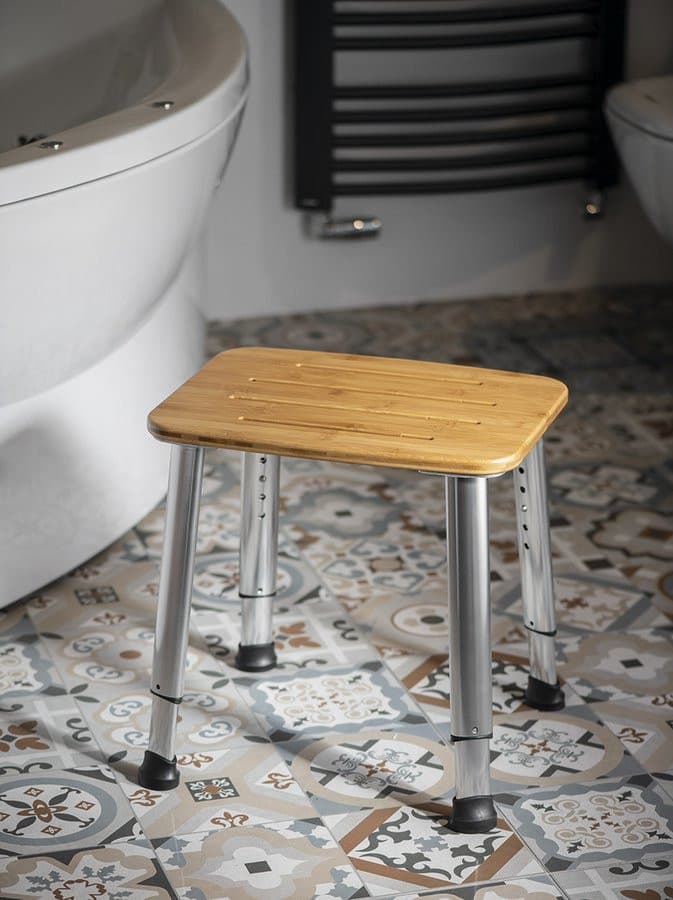 Taboret łazienkowy, bambus