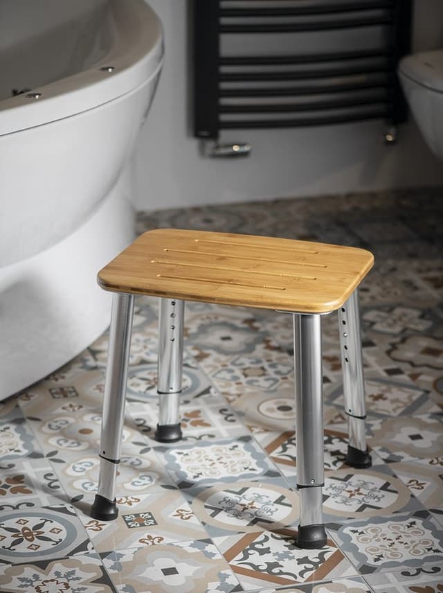 Taboret łazienkowy, bambus
