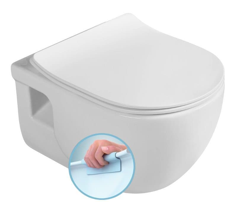BRILLA WC wiszące, Rimless, 36,5x53cm, biały