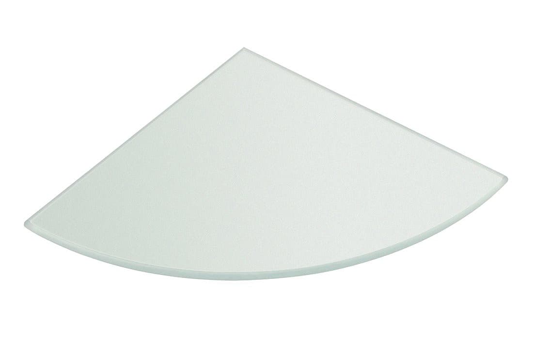 Półka narożna 200x200x8mm, szkło mleczne