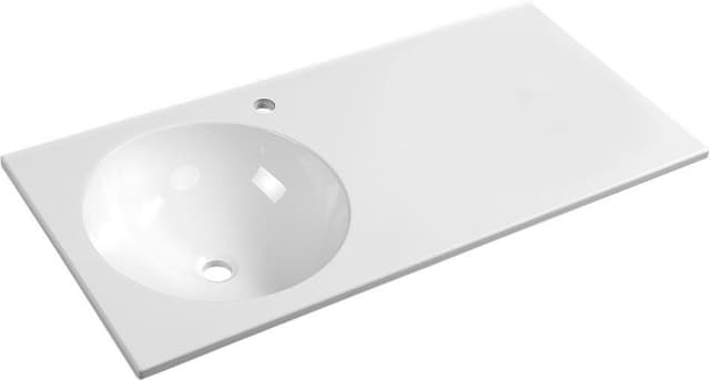 JUNO umywalka kompozytowa 100x47cm, biała, lewa