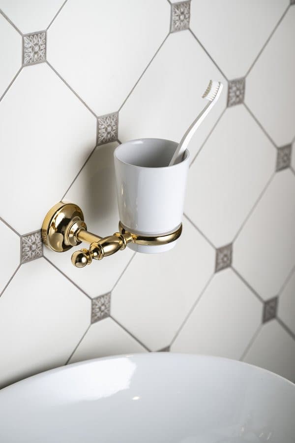 PERLA wisząci kubek ceramiczny, złoto