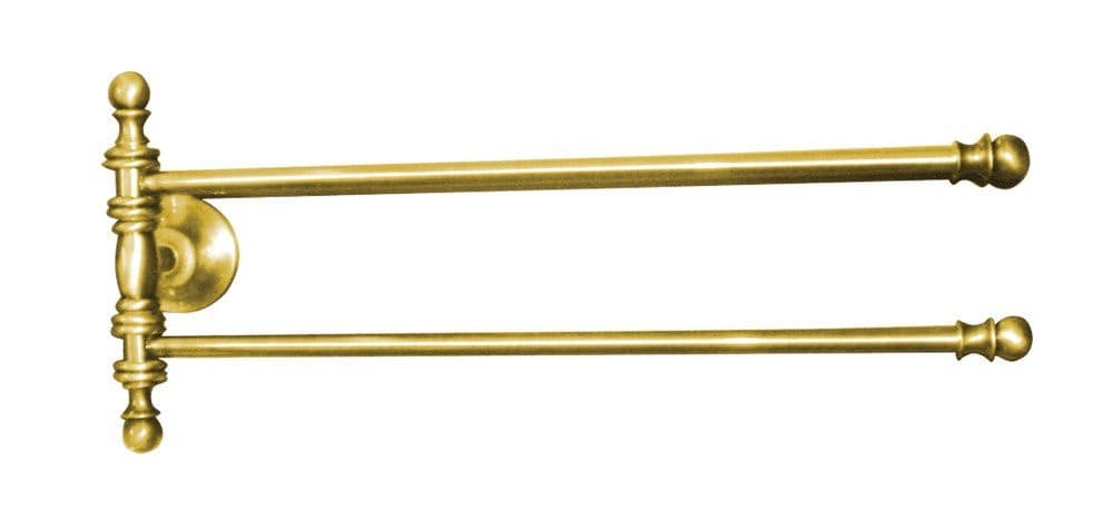 PERLA obrotowy wieszak na ręczniki podwójny 390mm, złoto