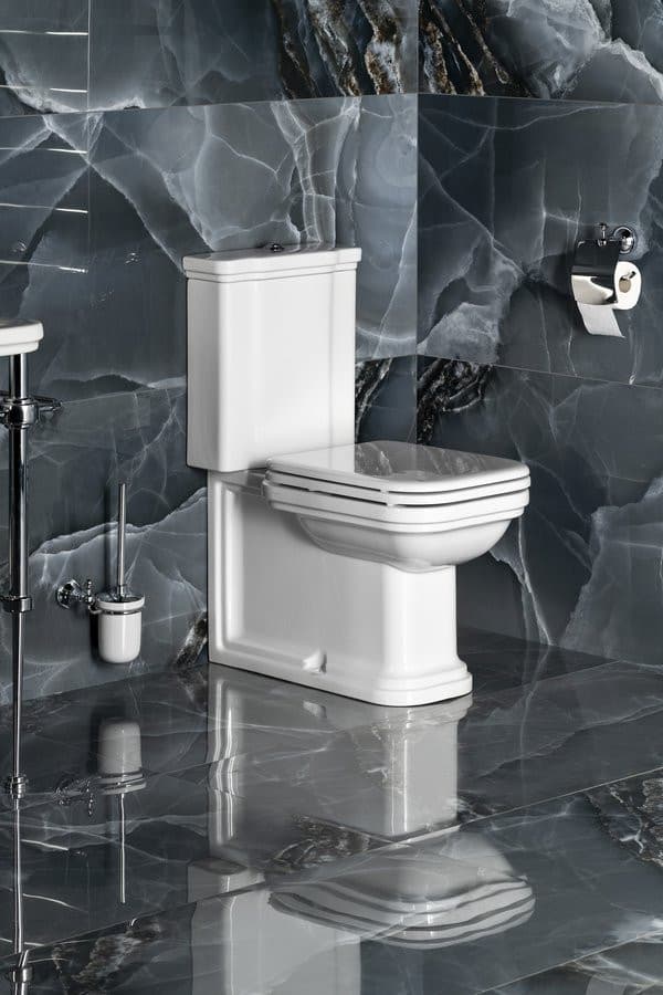 WALDORF kompakt WC, odpływ poziomy/pionowy, biały-chrom