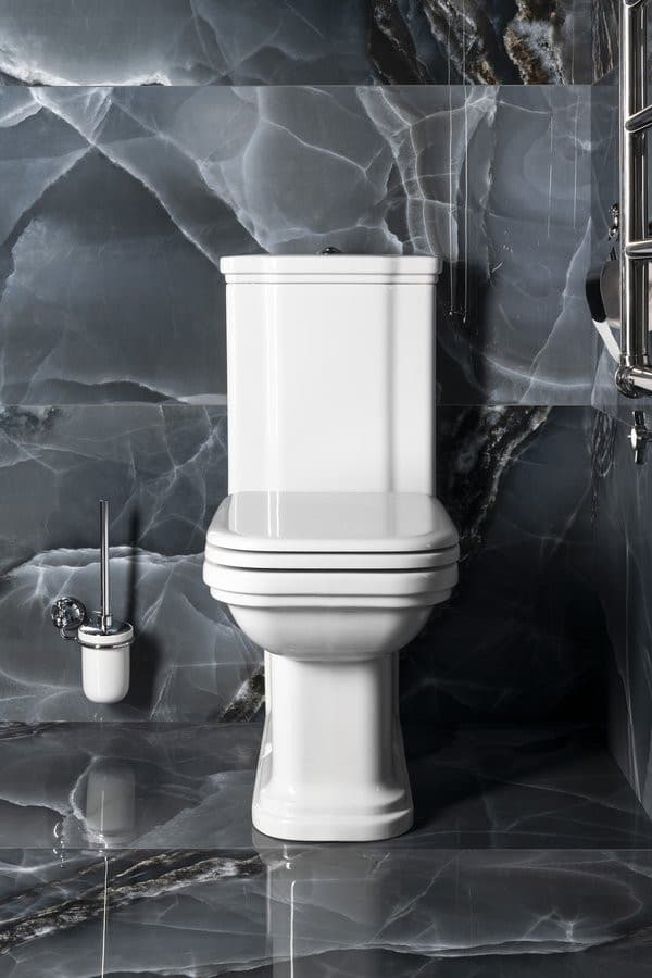 WALDORF kompakt WC, odpływ poziomy/pionowy, biały-chrom