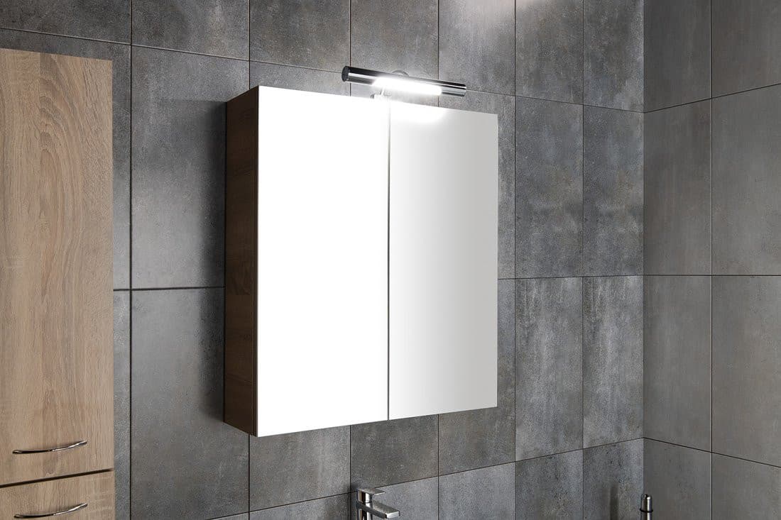 VEGA szafka z lustrem, 60x70x18cm, dąb platin