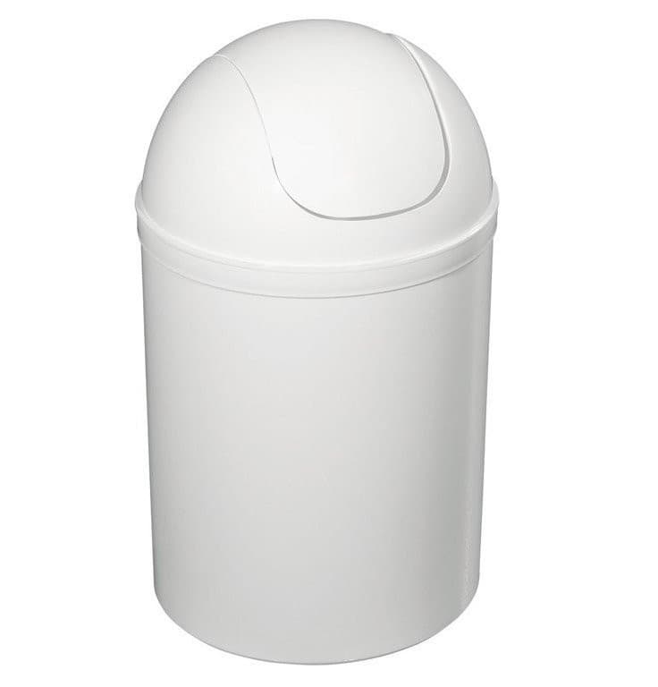 Kosz na śmieci uchylny 5 l, plastik, biały