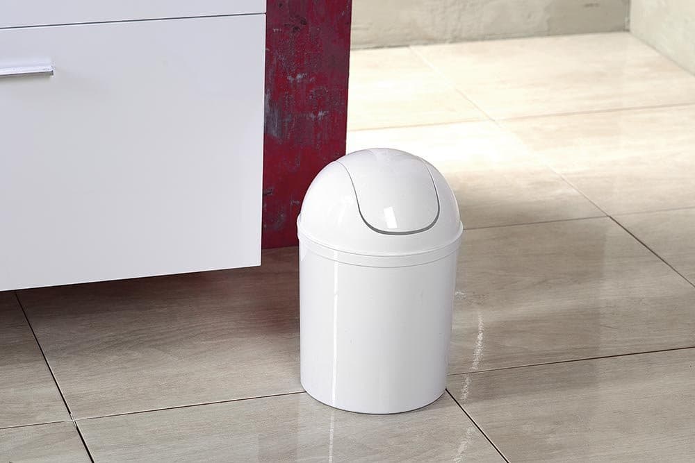 Kosz na śmieci uchylny 5 l, plastik, biały