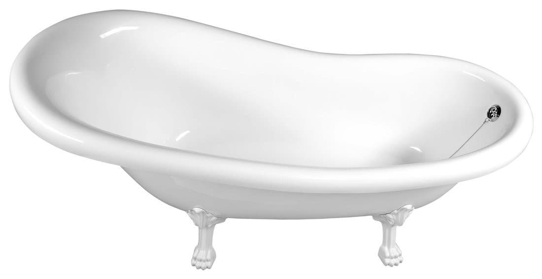RETRO wanna wolnostojąca 158x76x71cm, nogi białe, biała