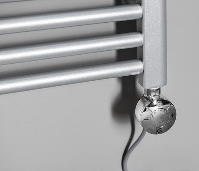 Grzałka z termostatem, kabel prosty, 400 W, chrom