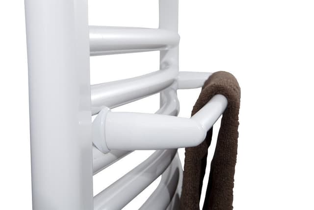 Wieszak na ręczniki na grzejnik 43cm, obły, biały