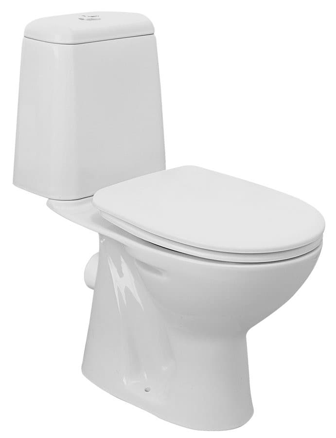 RIGA kompakt WC, przycisk 3/6l, odpływ poziomy, biały