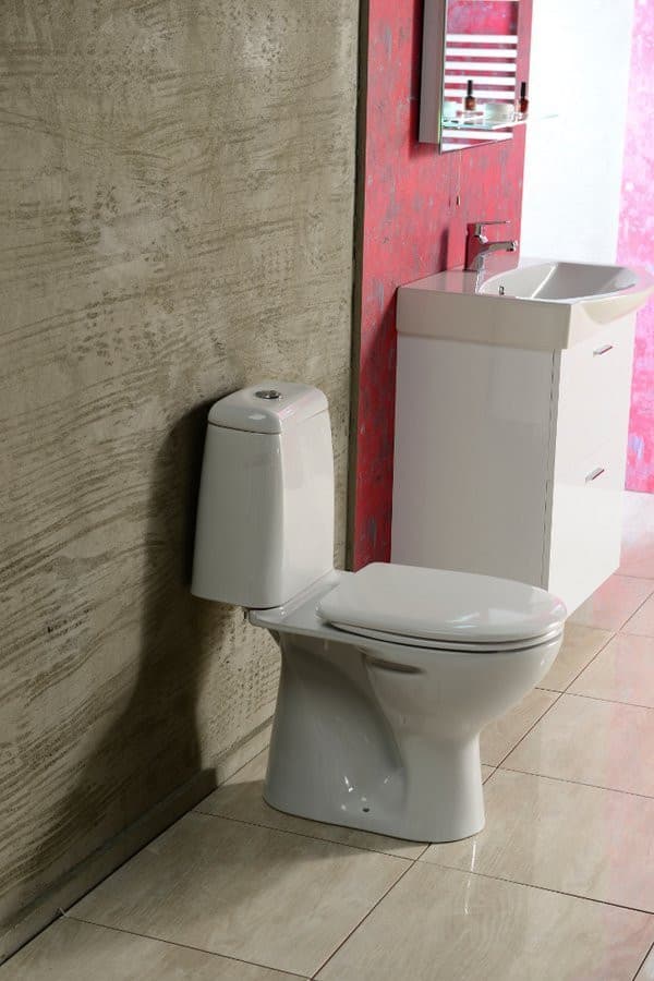 RIGA kompakt WC, przycisk 3/6l, odpływ poziomy, biały