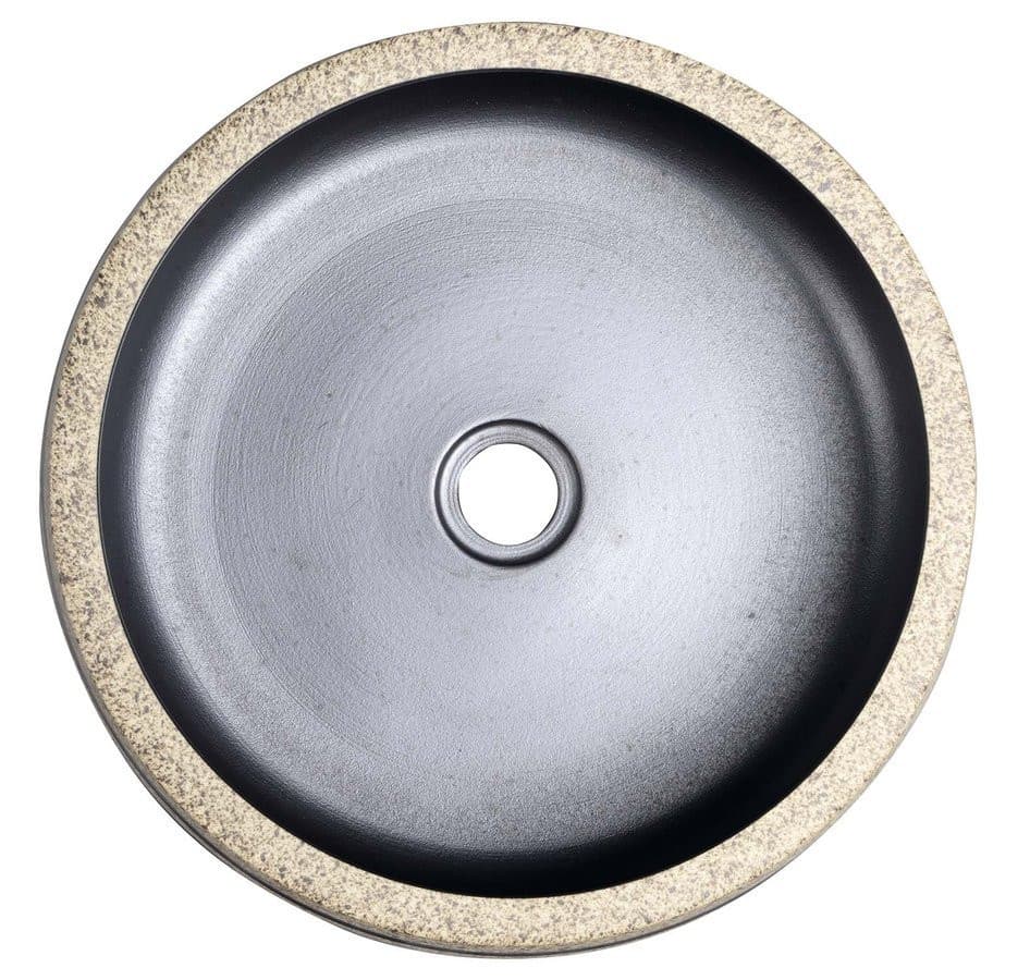 PRIORI umywalka ceramiczna nablatowa Ø 41cm, czarny/kamień