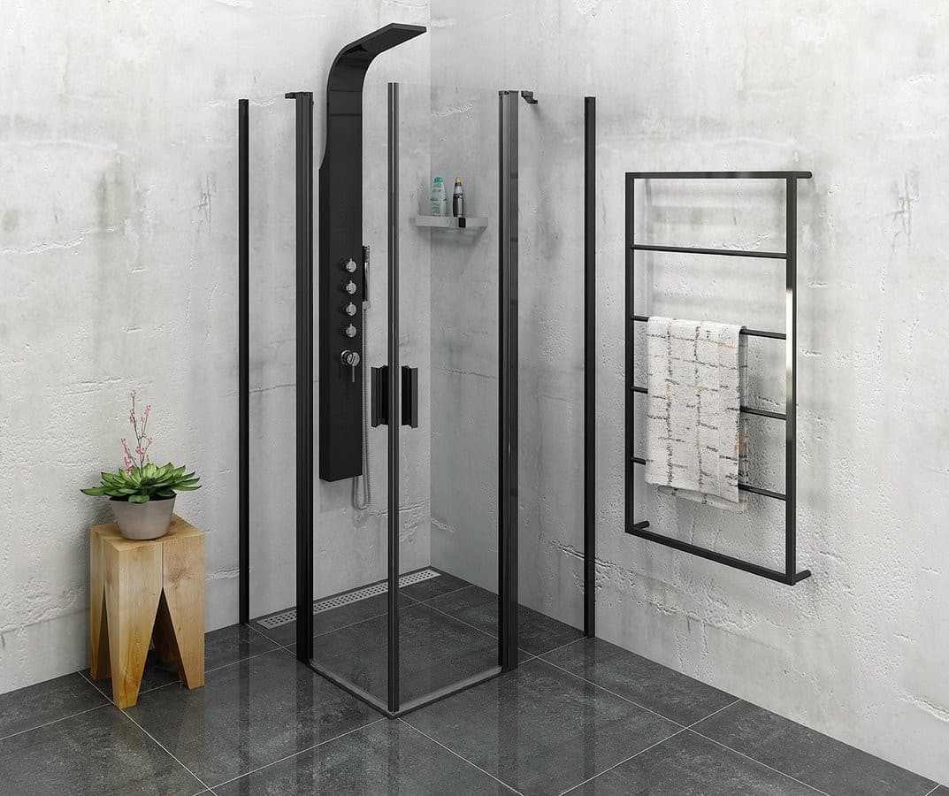 SKA ścienny wieszak na ręczniki 600x1150x100mm, czarny mat