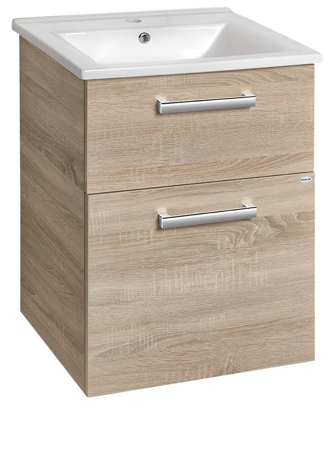 VEGA szafka umywalkowa 51,5x72,6x43,6cm, 2 szuflady, dąb platin