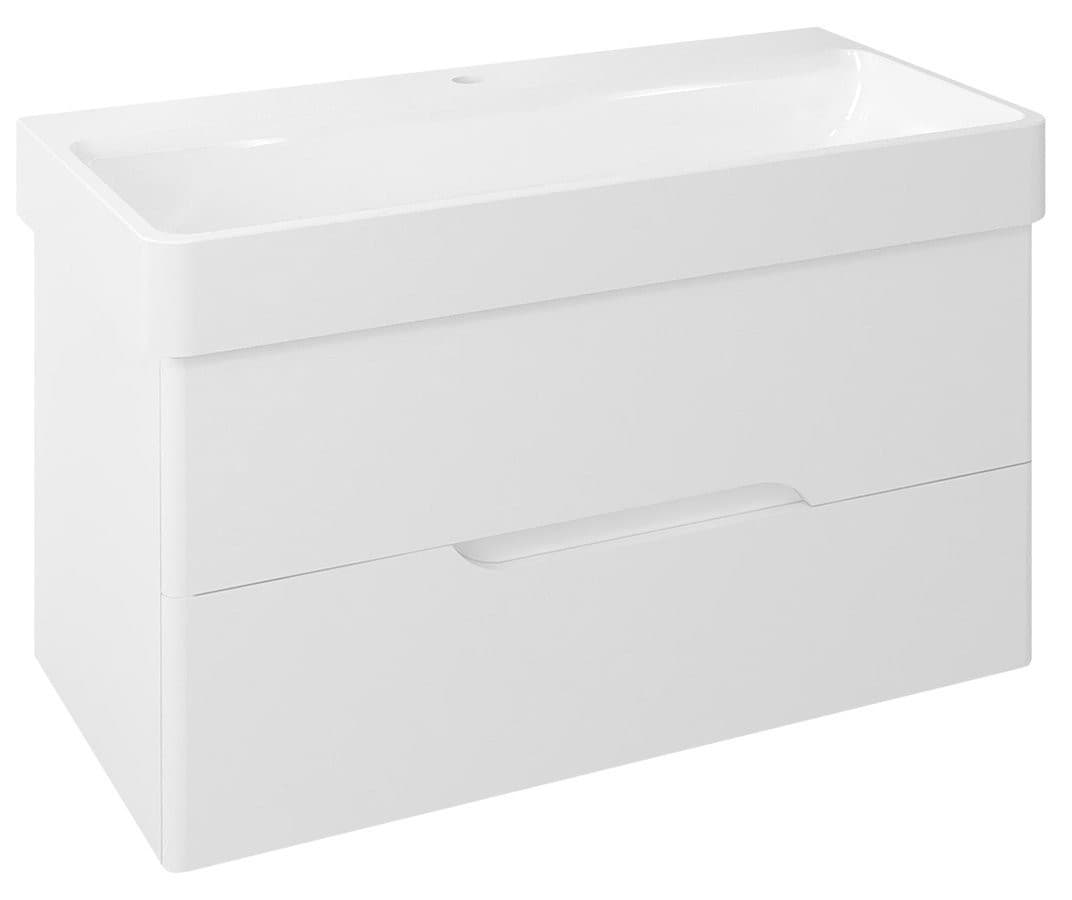 MEDIENA szafka umywalkowa 96x51x48,5cm, biały mat/biały mat